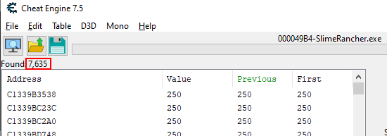 Screenshot of the results panel showing multiple thousands of hits