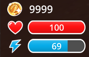 Screenshot of coin count with a value of 9999